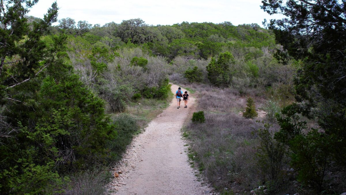Rocky hiking trail along the Joe Johnston Route at Government Canyon State Natural Area