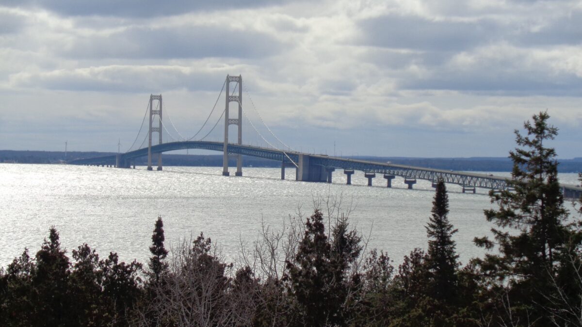 Mackinac Bridge viewed from Straits State Park in St. Ignace