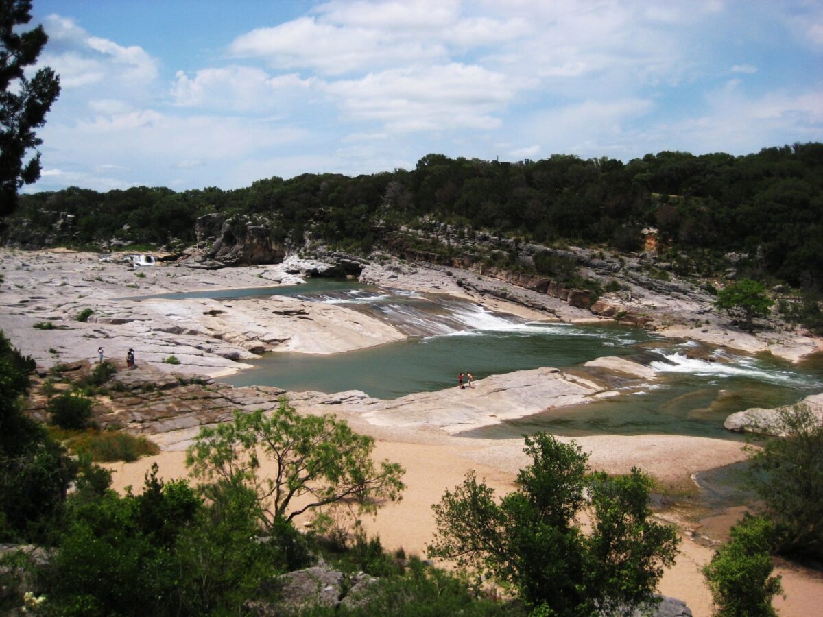 Rocky limestone landscape at Pedernales Falls State Park in Texas