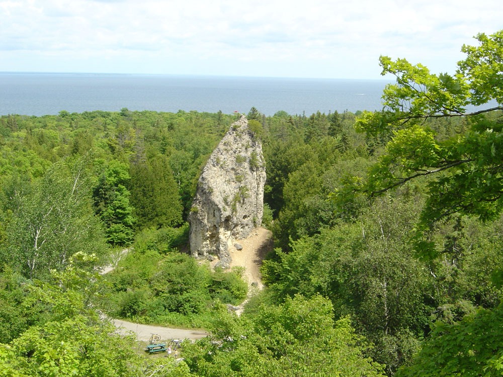 Sugar Loaf limestone formation on Mackinac Island