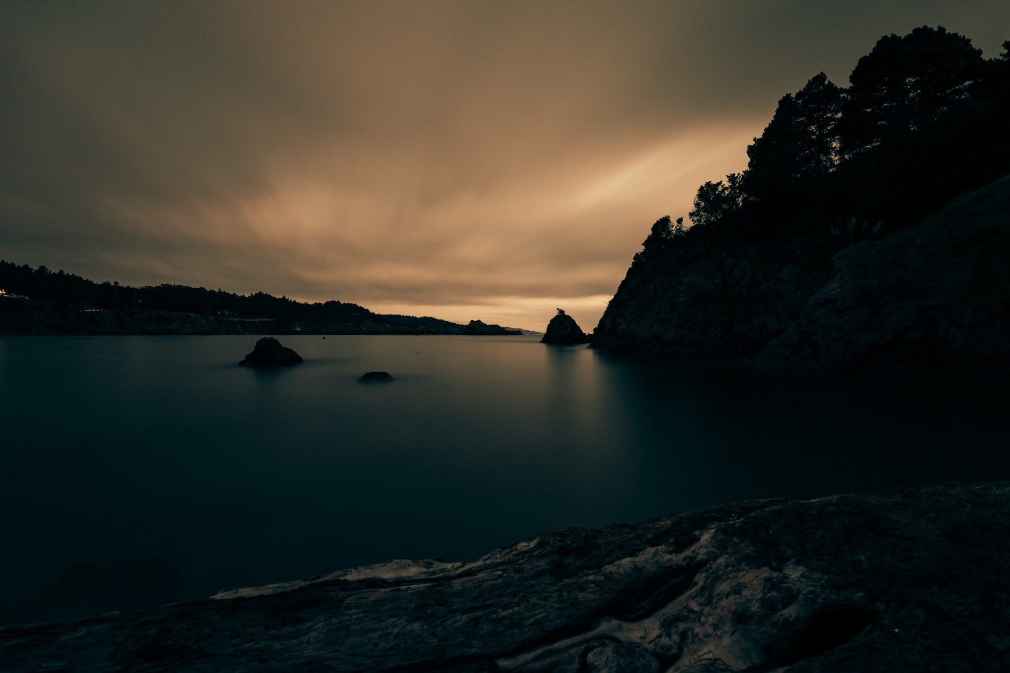 Beach and coastline at Van Damme State Park on the Mendocino coast
